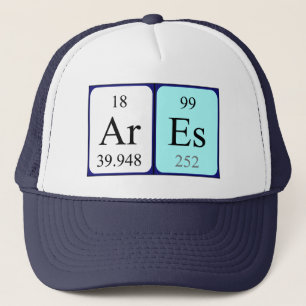 Casquette de nom de table périodique Ares