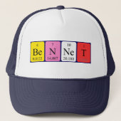 Casquette de nom de table périodique Bennet (Devant)