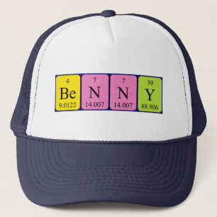 Casquette de nom de table périodique Benny