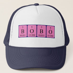 Casquette de nom de table périodique Bobo