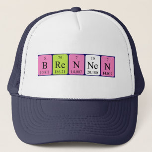 Casquette de nom de table périodique Brennen