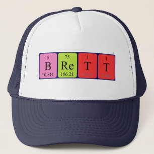 Casquette de nom de table périodique Brett