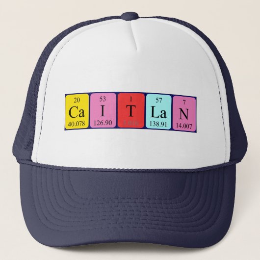 Casquette de nom de table périodique Caitlan (Devant)