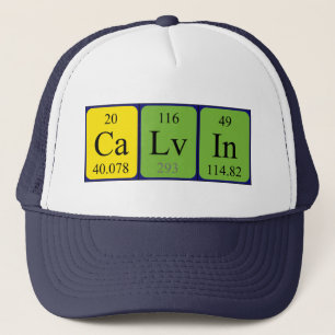 Casquette de nom de table périodique Calvin