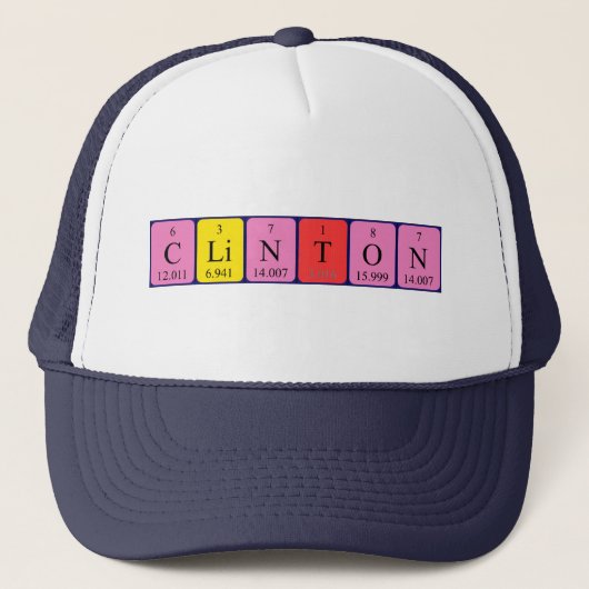 Casquette de nom de table périodique Clinton (Devant)