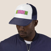 Casquette de nom de table périodique Crispin (En situation)