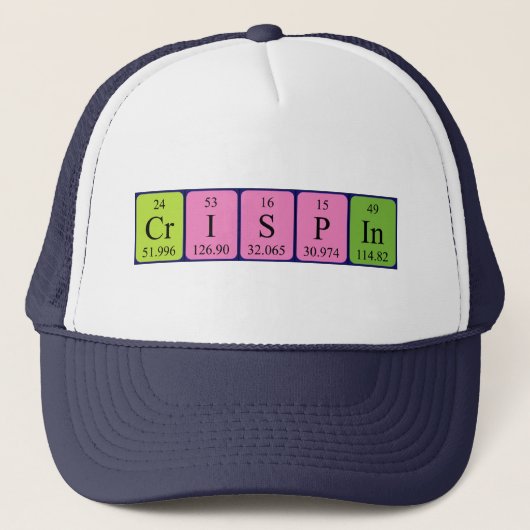 Casquette de nom de table périodique Crispin (Devant)