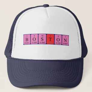 Casquette de nom de table périodique de Boston
