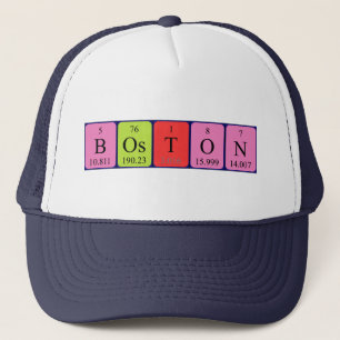 Casquette de nom de table périodique de Boston