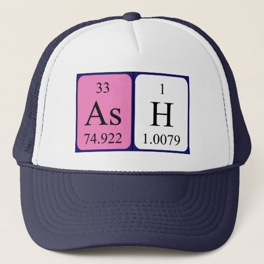 Casquette de nom de table périodique de cendre (Devant)