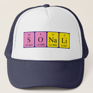 Casquette de nom de table périodique de Sonali