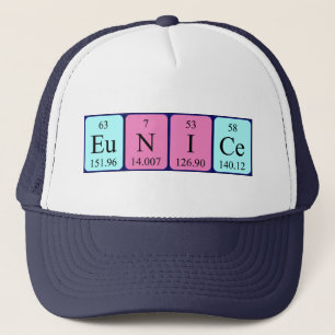 Casquette de nom de table périodique Eunice