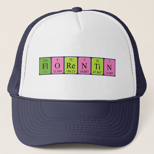 Casquette de nom de table périodique Florentin (Devant)