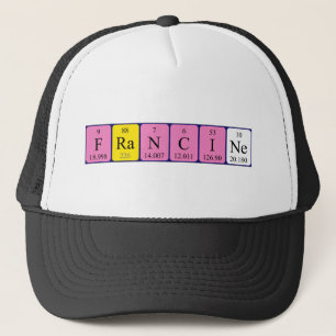 Casquette de nom de table périodique Francine