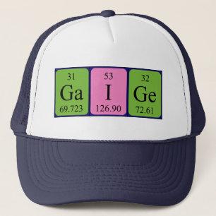Casquette de nom de table périodique Gaige