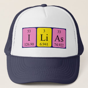 Casquette de nom de table périodique Ilias
