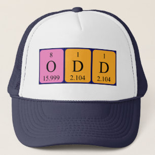 Casquette de nom de table périodique impaire