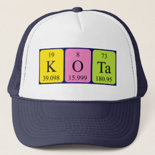 Casquette de nom de table périodique Kota