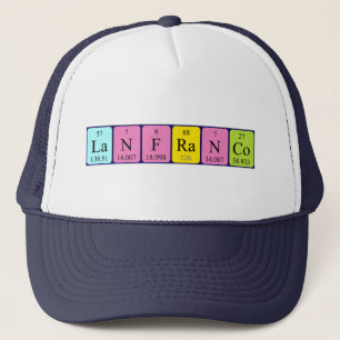 Casquette de nom de table périodique Lanfranco