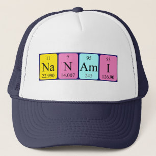 Casquette de nom de table périodique Nanami