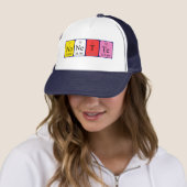 Casquette de nom de table périodique Nanette (En situation)