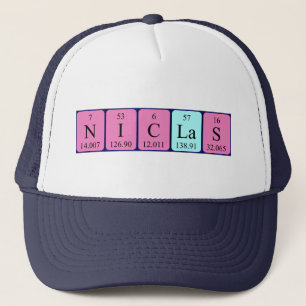 Casquette de nom de table périodique Niclas