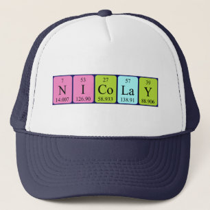 Casquette de nom de table périodique Nicolay