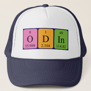 Casquette de nom de table périodique Odin