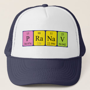 Casquette de nom de table périodique Pranav