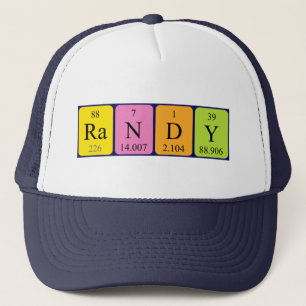 Casquette de nom de table périodique Randy
