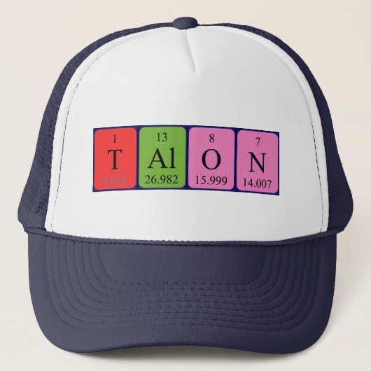 Casquette de nom de table périodique Talon (Devant)