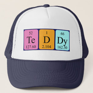 Casquette de nom de table périodique Teddy