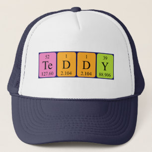 Casquette de nom de table périodique Teddy