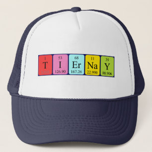 Casquette de nom de table périodique Tiernay