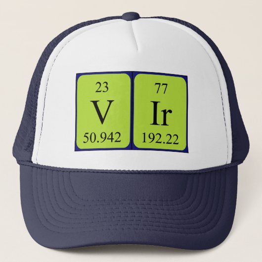 Casquette de nom de table périodique Vir (Devant)