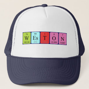 Casquette de nom de table périodique Weston