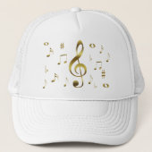 Casquette de notes musicales d'or (Devant)