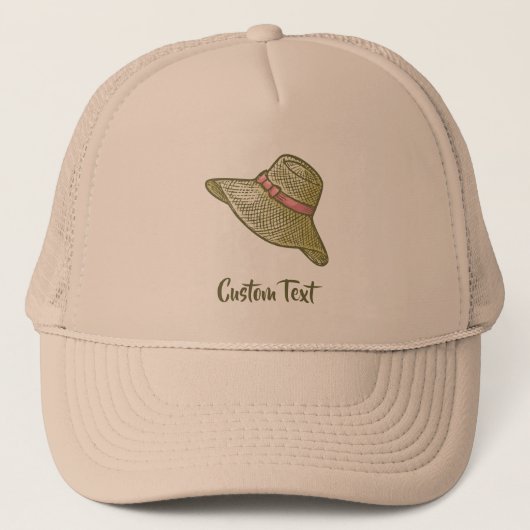 Casquette de paille à main Jaune (Devant)