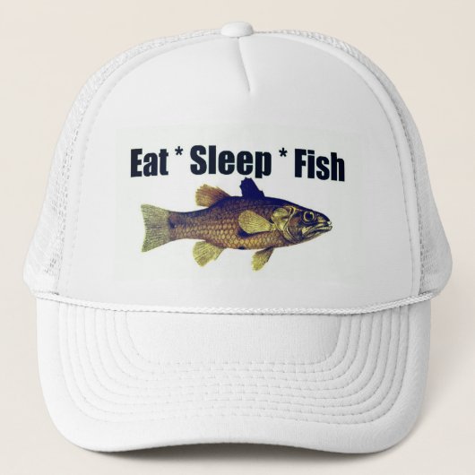 Casquette de pêche - Manger Dormir Poisson Chapeau (Devant)