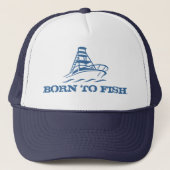Casquette de pêche | Né à pêcher avec conception d (Devant)