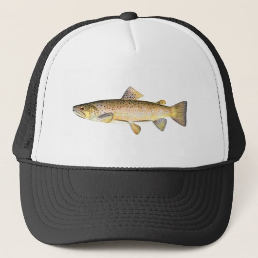 Casquette de pêche - poisson de truite Brown (Devant)