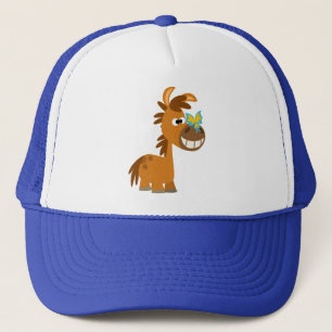 Casquette de pivoine de papillon de dessin mignon