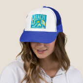 casquette de plage bleu (En situation)