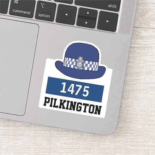 Casquette de police WPC avec Sticker de nom et de  (Détail)