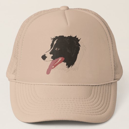 Casquette de portrait de border collie (Devant)