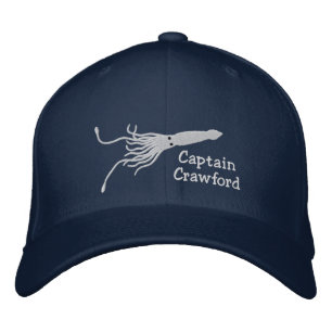 Casquette de s de capitaine brodé de calmar ''