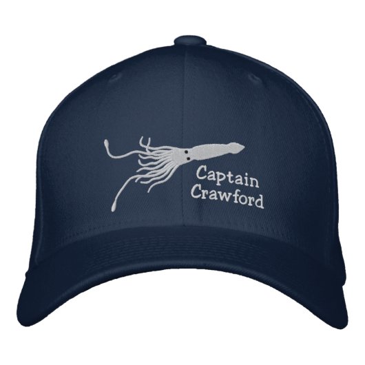 Casquette de s de capitaine brodé de calmar '' (Devant)