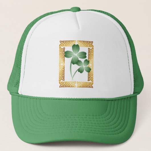 Casquette de shamrocks encadré par or (Devant)