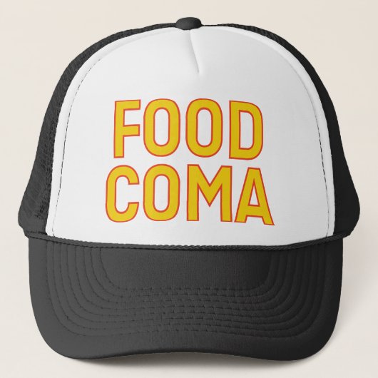 CASQUETTE de slogan amusant FOOD COMA (Devant)