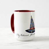 Casquette de sorcière noire, Étoiles Halloween Mug (Devant gauche)